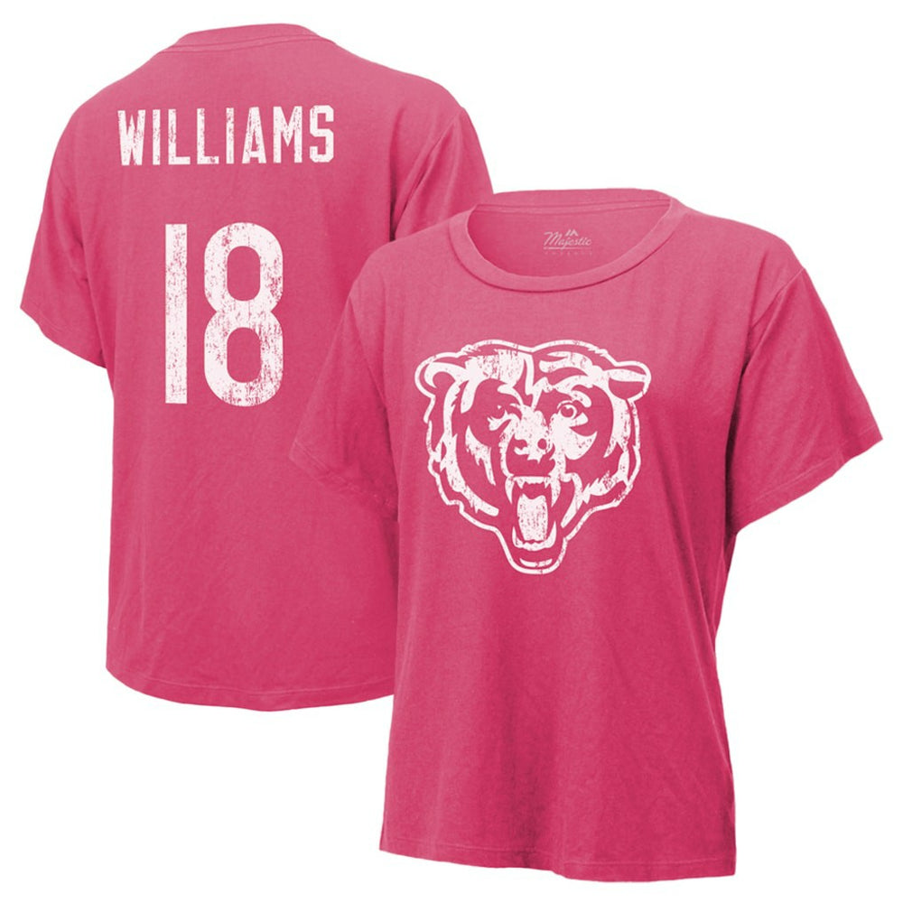 Caleb Williams Chicago Bears Majestic Threads Women's Name & Number T-Shirt - Pink T-shirts