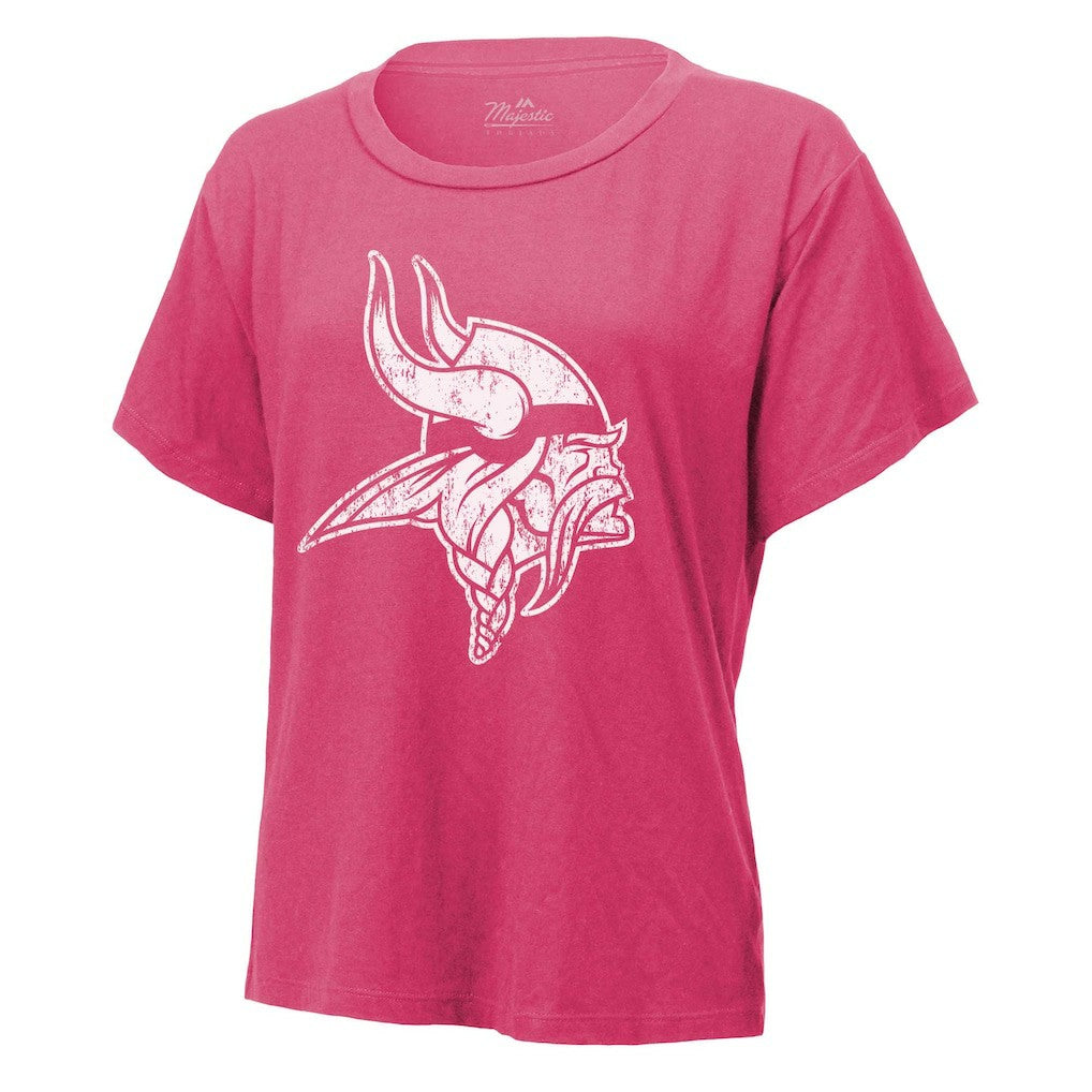 J.J. McCarthy Minnesota Vikings Majestic Threads Women's Name & Number T-Shirt - Pink T-shirts