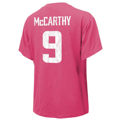 J.J. McCarthy Minnesota Vikings Majestic Threads Women's Name & Number T-Shirt - Pink T-shirts