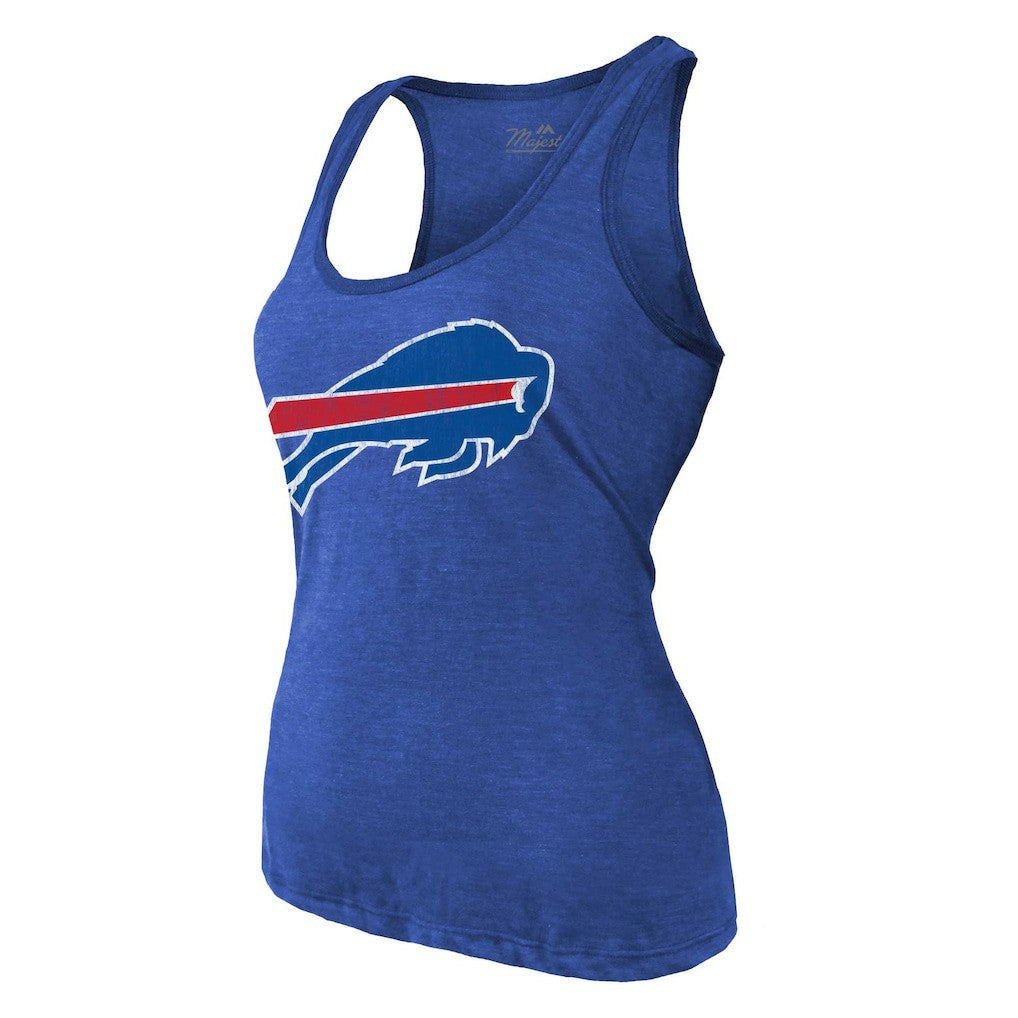 Keon Coleman Buffalo Bills Majestic Threads Women's Name & Number Tri-Blend Scoop Neck Tank Top - Royal Tops