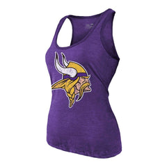 J.J. McCarthy Minnesota Vikings Majestic Threads Women's Name & Number Tri-Blend Scoop Neck Tank Top - Purple Tops