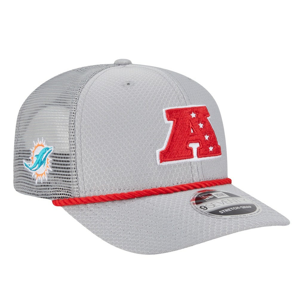Miami Dolphins New Era 2025 Pro Bowl 9SEVENTY Stretch-Snap Hat - Gray Hats