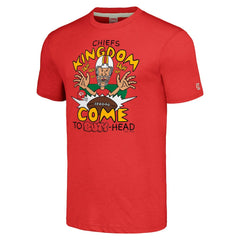 Kansas City Chiefs NFL x Homage x Beavis and Butt-Head Unisex Tri-Blend T-Shirt - Red