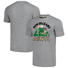 New Orleans Saints NFL x Homage x Beavis and Butt-Head Unisex Tri-Blend T-Shirt - Gray