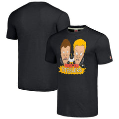 Pittsburgh Steelers NFL x Homage x Beavis and Butt-Head Unisex Tri-Blend T-Shirt - Charcoal