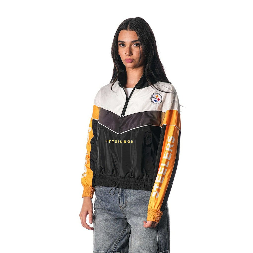 Pittsburgh Steelers The Wild Collective Women's 1/4 Zip Track Jacket - Black Jackets