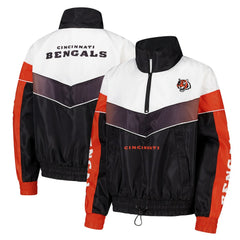 Cincinnati Bengals The Wild Collective Women's 1/4 Zip Track Jacket - Black Jackets