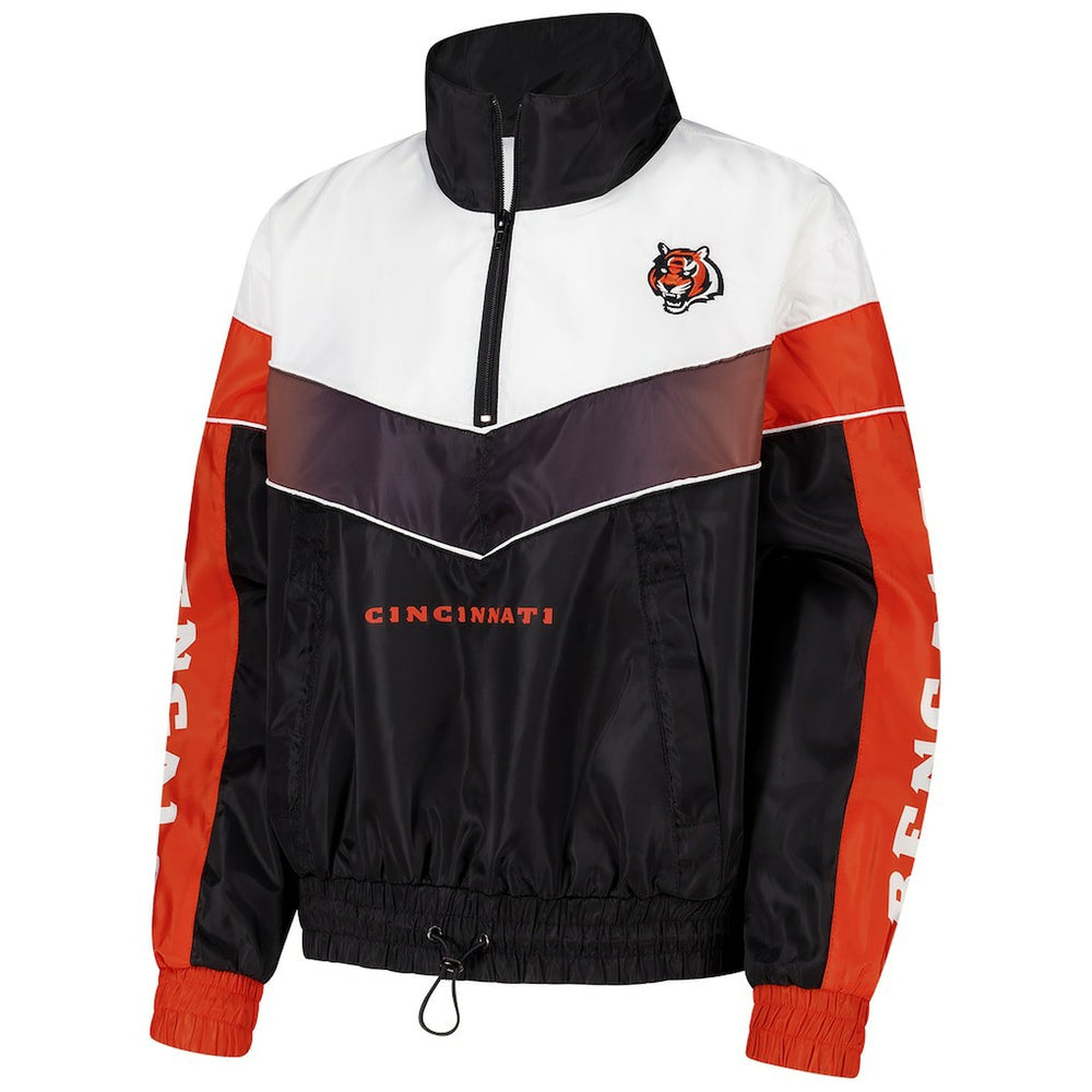 Cincinnati Bengals The Wild Collective Women's 1/4 Zip Track Jacket - Black Jackets