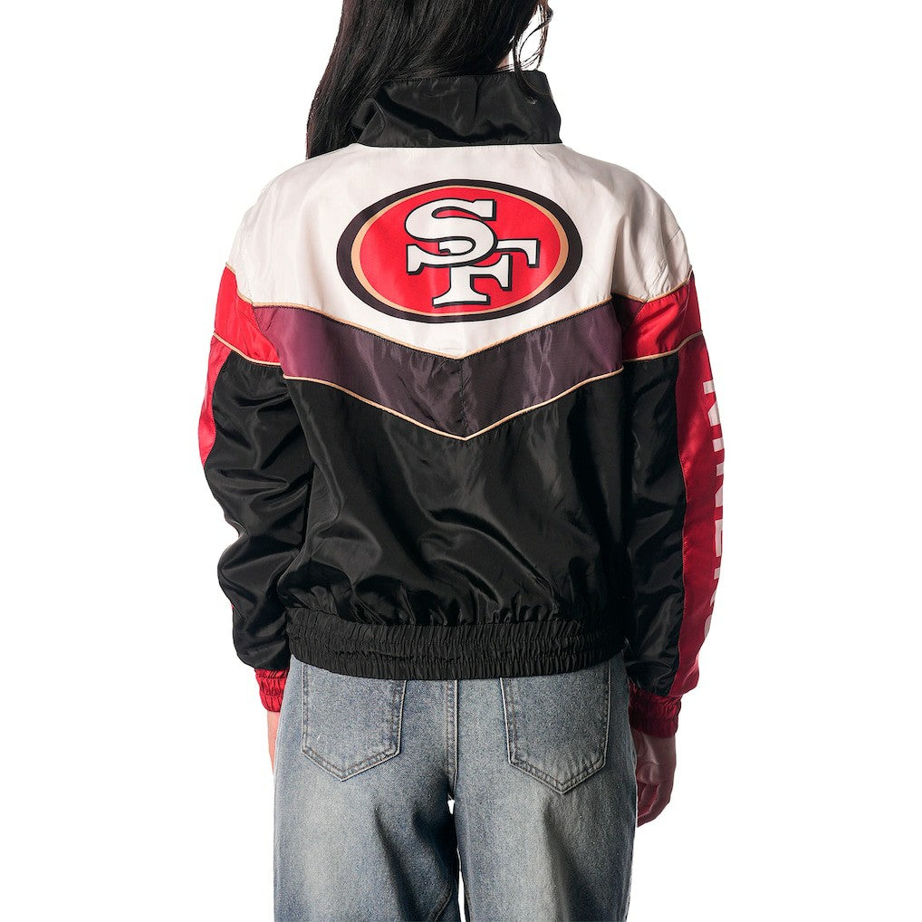 San Francisco 49ers The Wild Collective Women's 1/4 Zip Track Jacket - Black Jackets