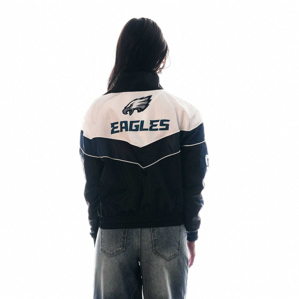 Philadelphia Eagles The Wild Collective Women's 1/4 Zip Track Jacket - Black Jackets