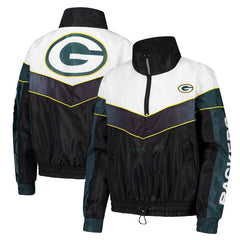 Green Bay Packers The Wild Collective Women's 1/4 Zip Track Jacket - Green Jackets