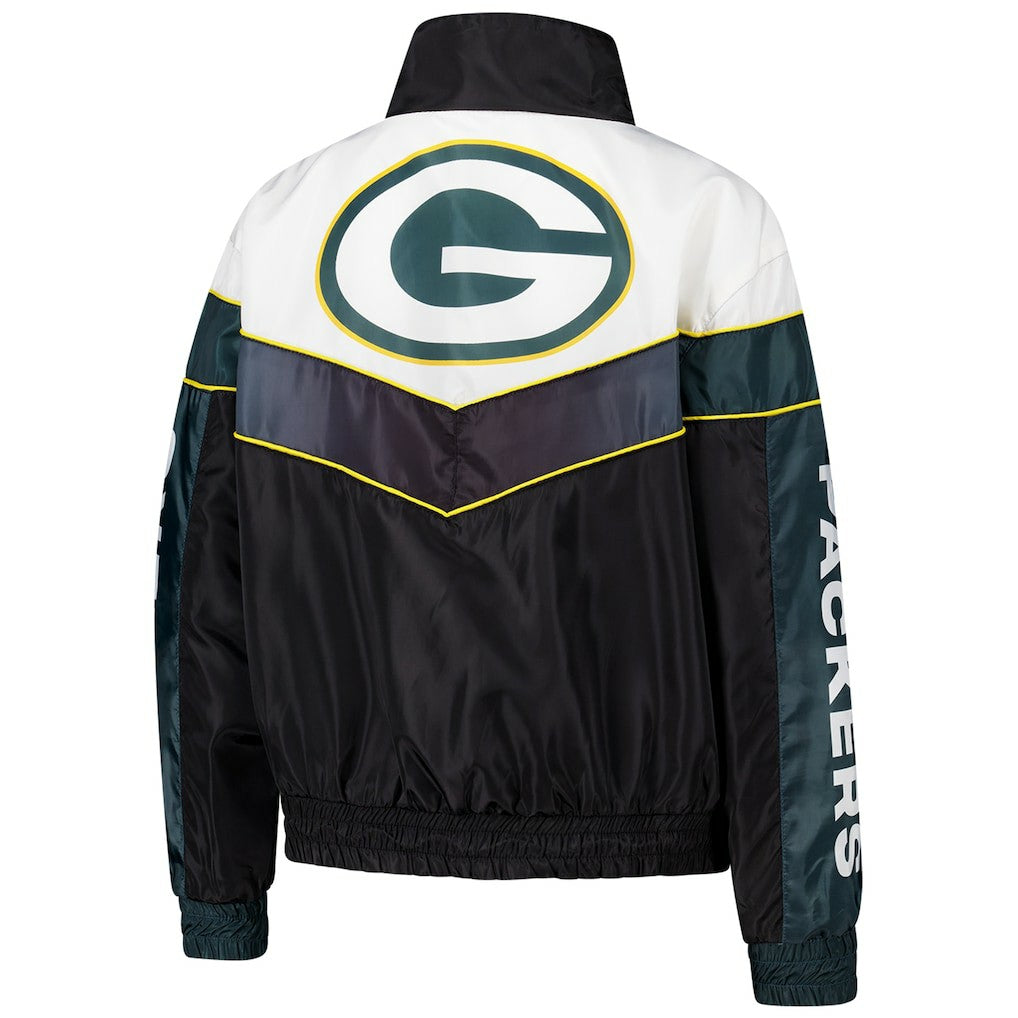 Green Bay Packers The Wild Collective Women's 1/4 Zip Track Jacket - Green Jackets