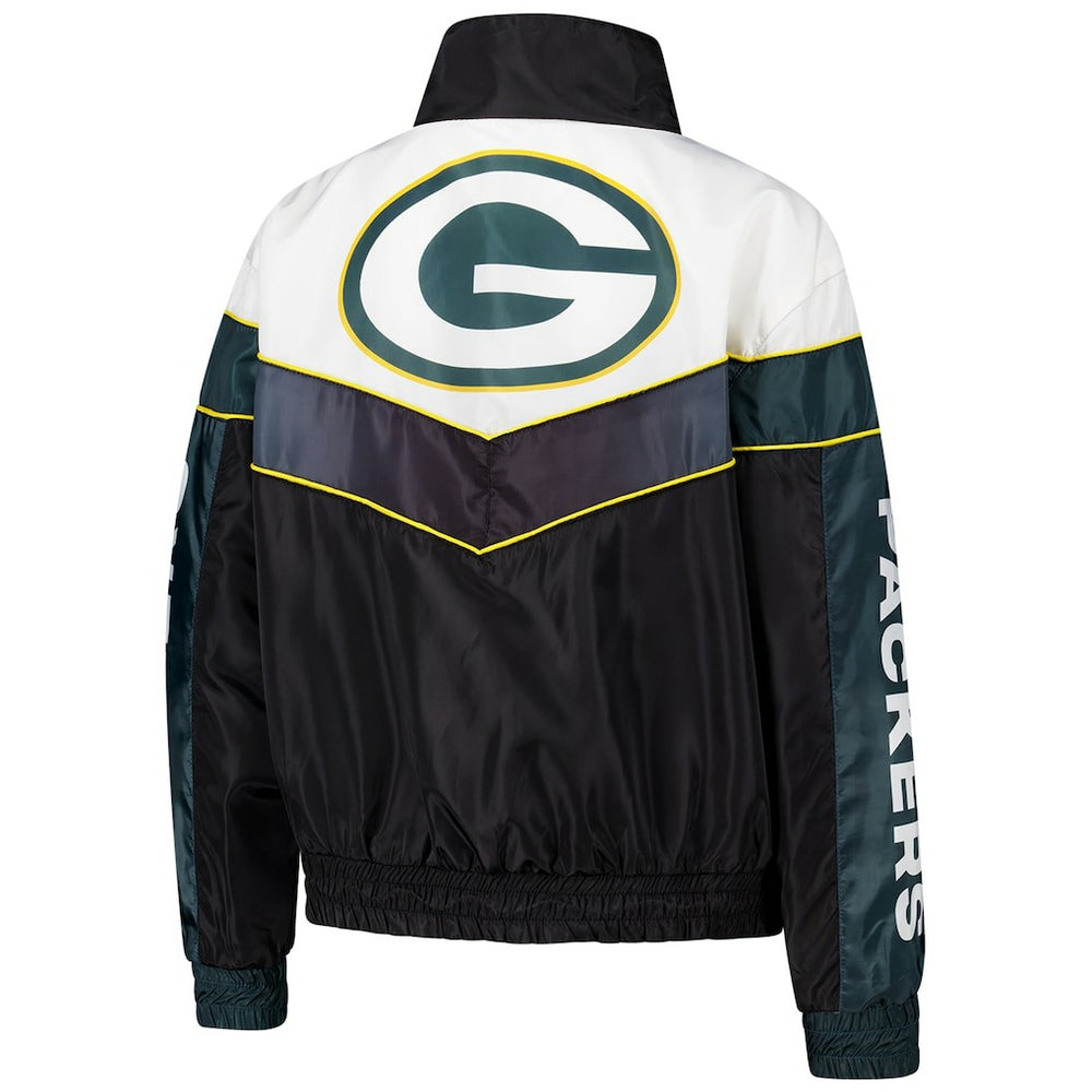 Green Bay Packers The Wild Collective Women's 1/4 Zip Track Jacket - Green Jackets