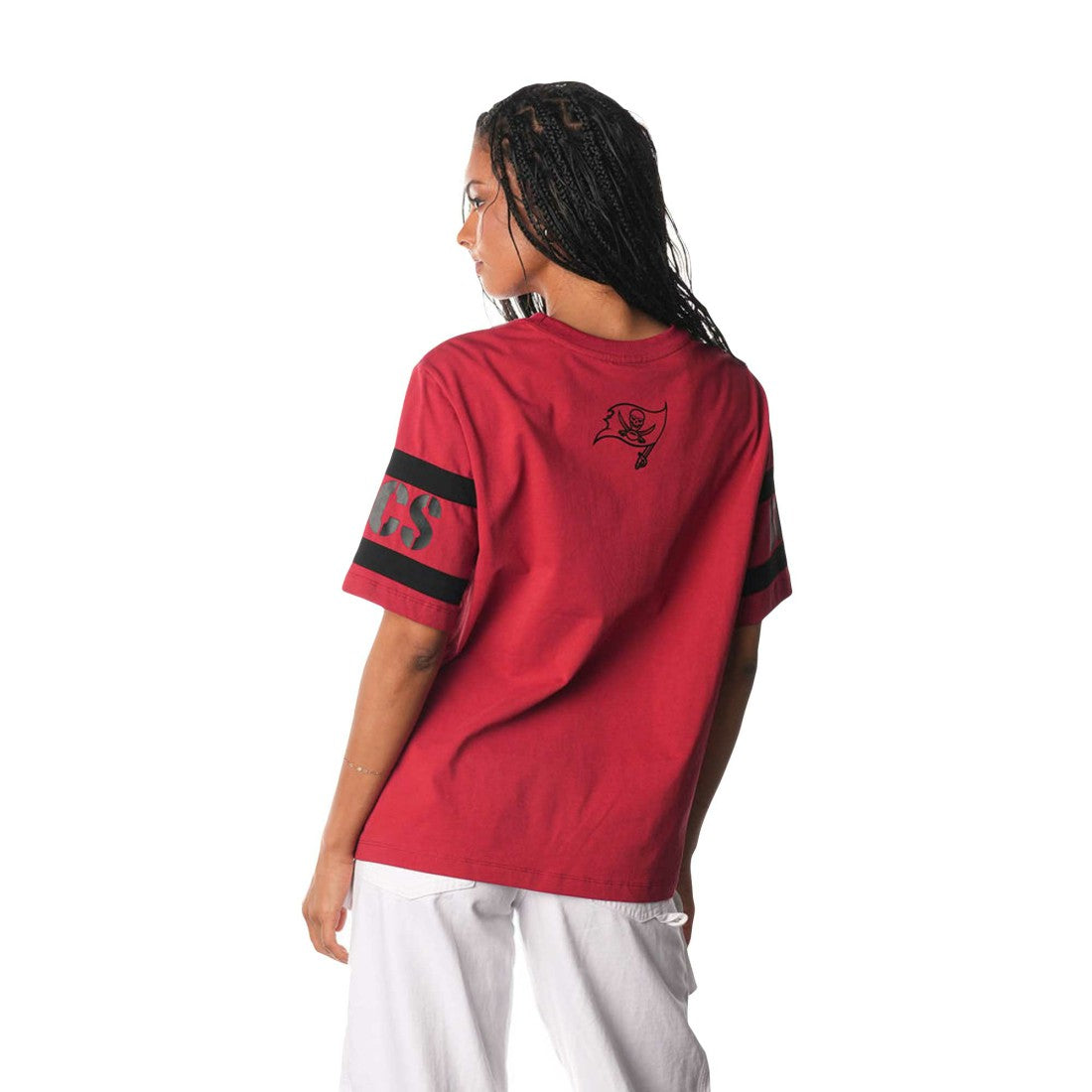 Tampa Bay Buccaneers The Wild Collective Women's Drop Shoulder T-Shirt - Red T-shirts