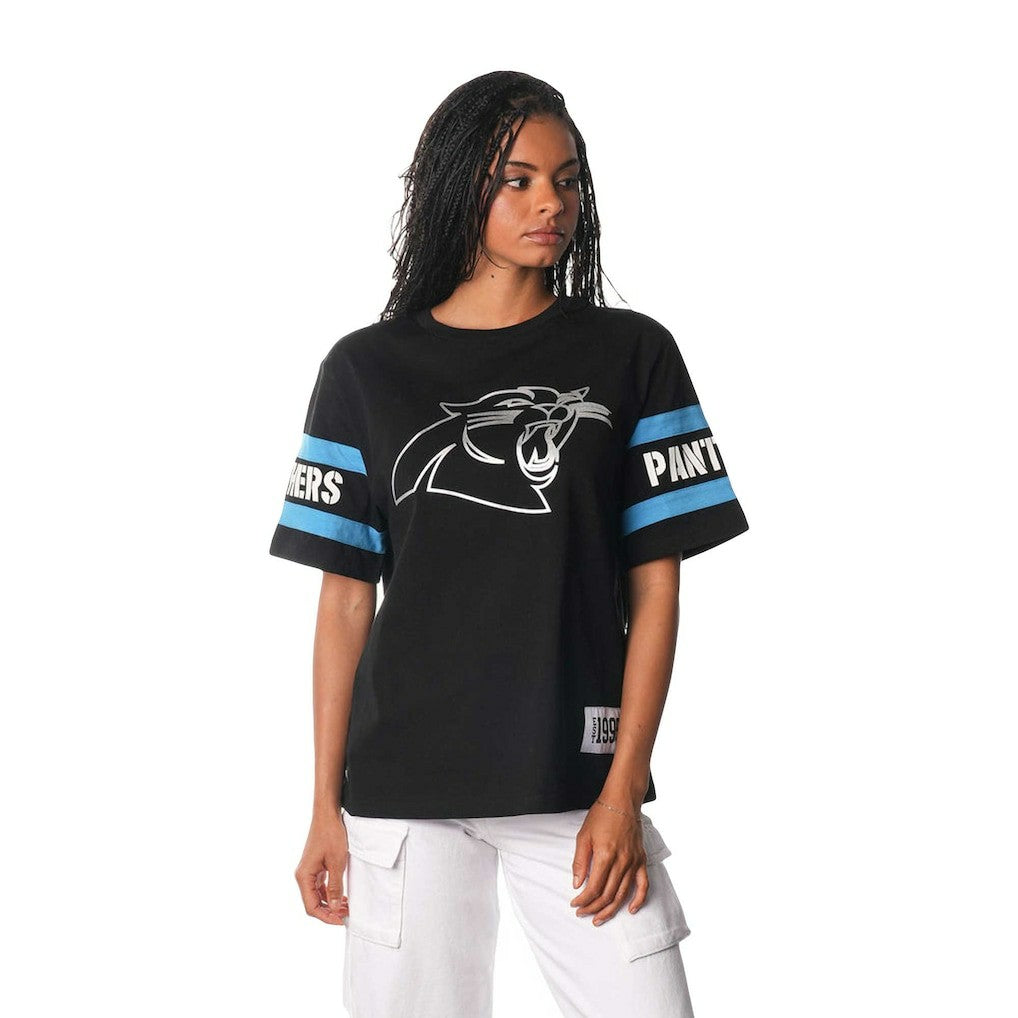 Carolina Panthers The Wild Collective Women's Drop Shoulder T-Shirt - Black T-shirts