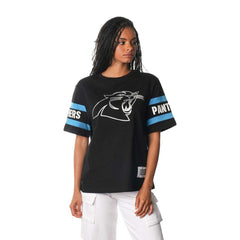 Carolina Panthers The Wild Collective Women's Drop Shoulder T-Shirt - Black T-shirts