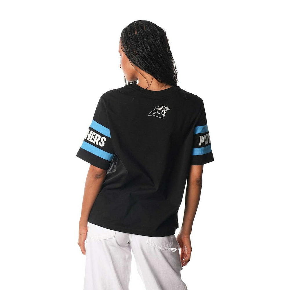 Carolina Panthers The Wild Collective Women's Drop Shoulder T-Shirt - Black T-shirts