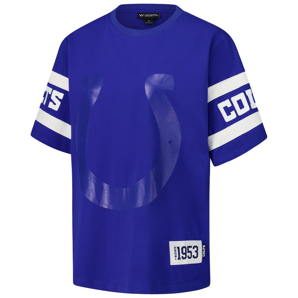 Indianapolis Colts The Wild Collective Women's Drop Shoulder T-Shirt - Royal T-shirts