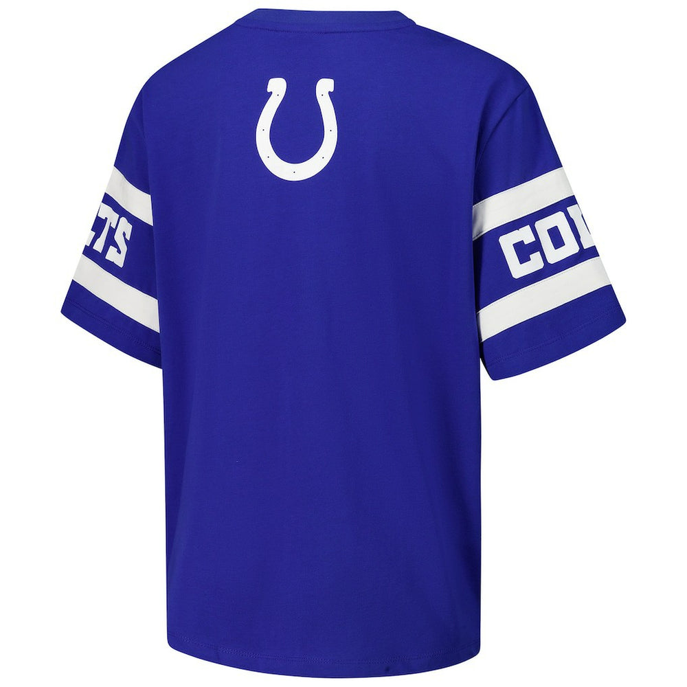Indianapolis Colts The Wild Collective Women's Drop Shoulder T-Shirt - Royal T-shirts