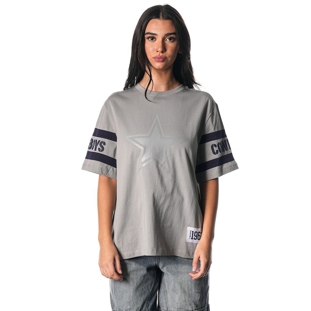 Dallas Cowboys The Wild Collective Women's Drop Shoulder T-Shirt - Black T-shirts