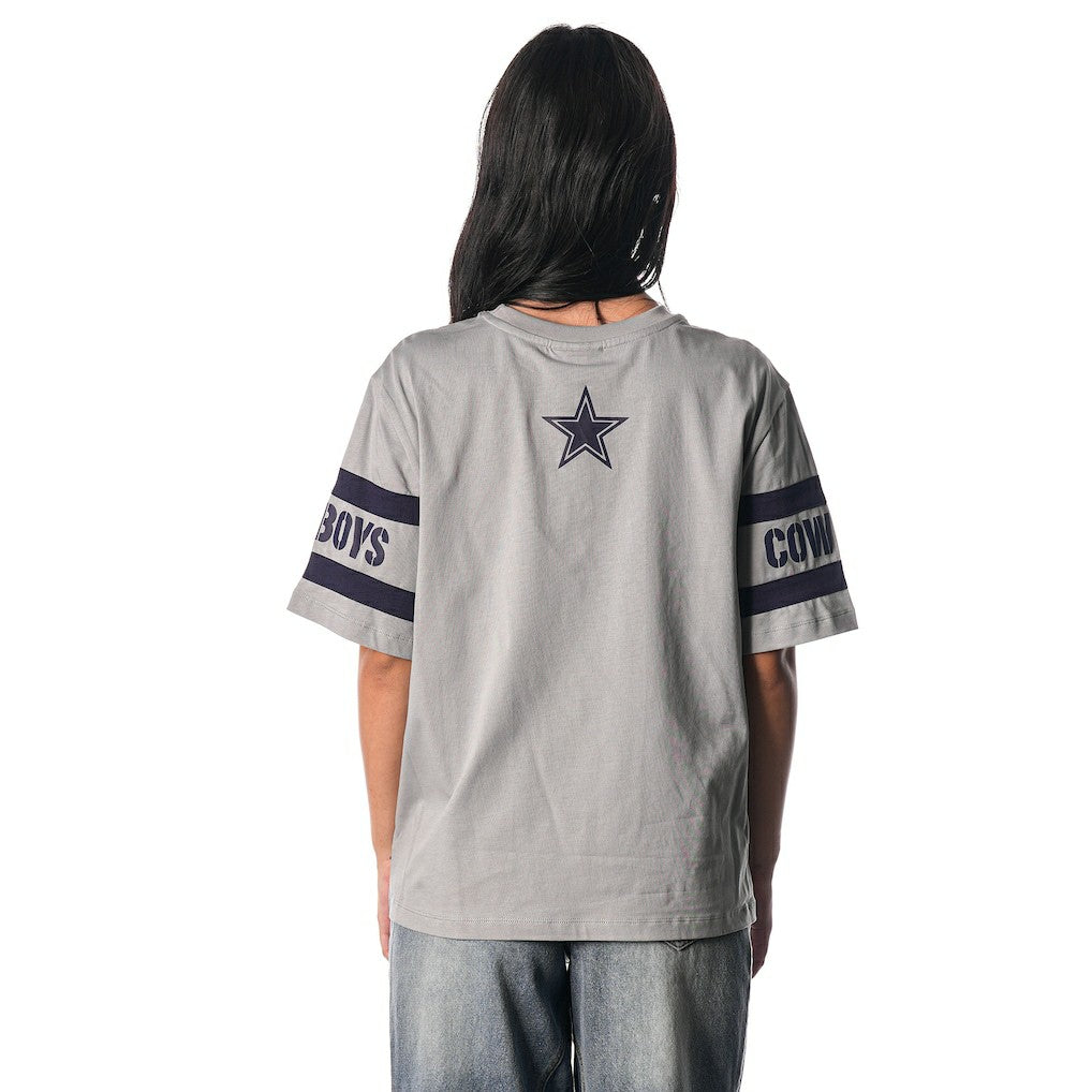Dallas Cowboys The Wild Collective Women's Drop Shoulder T-Shirt - Black T-shirts