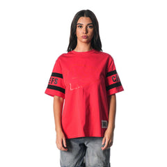 Kansas City Chiefs The Wild Collective Women's Drop Shoulder T-Shirt - Red T-shirts