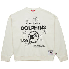 Miami Dolphins Women's Throwback Logo 3.0 Pullover Sweatshirt - Cream Pullover