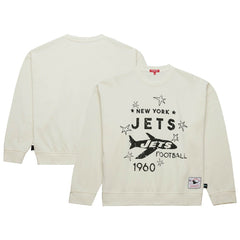 New York Jets Women's Throwback Logo 3.0 Pullover Sweatshirt - Cream Pullover