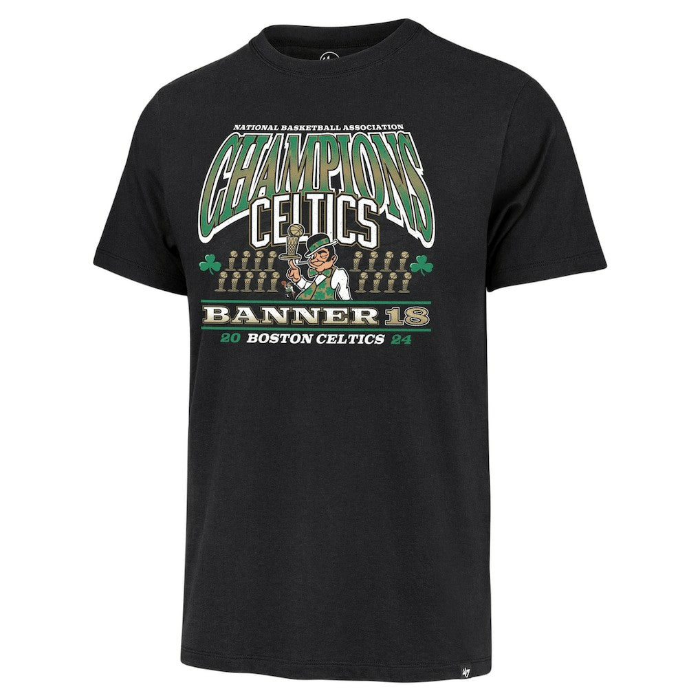 Boston Celtics '47 18-Time NBA Finals Champions Banner Franklin T-Shirt Black - 47 brand
