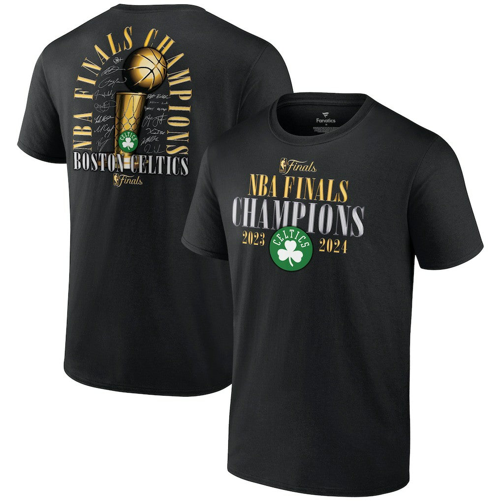 Boston Celtics 2024 NBA Finals Champions Big & Tall Fade Away Jumper Roster Signature T-Shirt Black - Fanatics outlet
