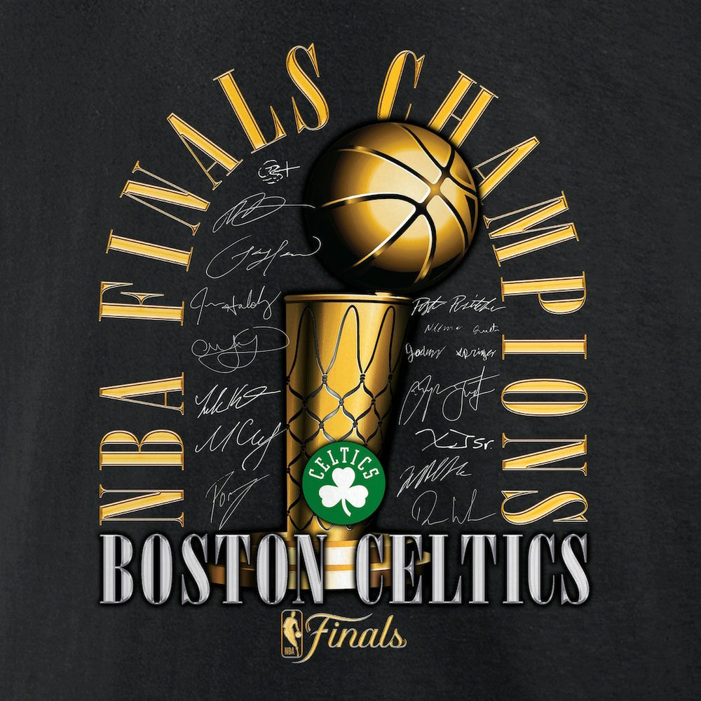 Boston Celtics 2024 NBA Finals Champions Big & Tall Fade Away Jumper Roster Signature T-Shirt Black - Fanatics outlet
