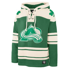 Nathan MacKinnon Colorado Avalanche '47 St. Patrick's Day Player Name & Number Lacer Pullover Hoodie - Kelly Green | US 201837448