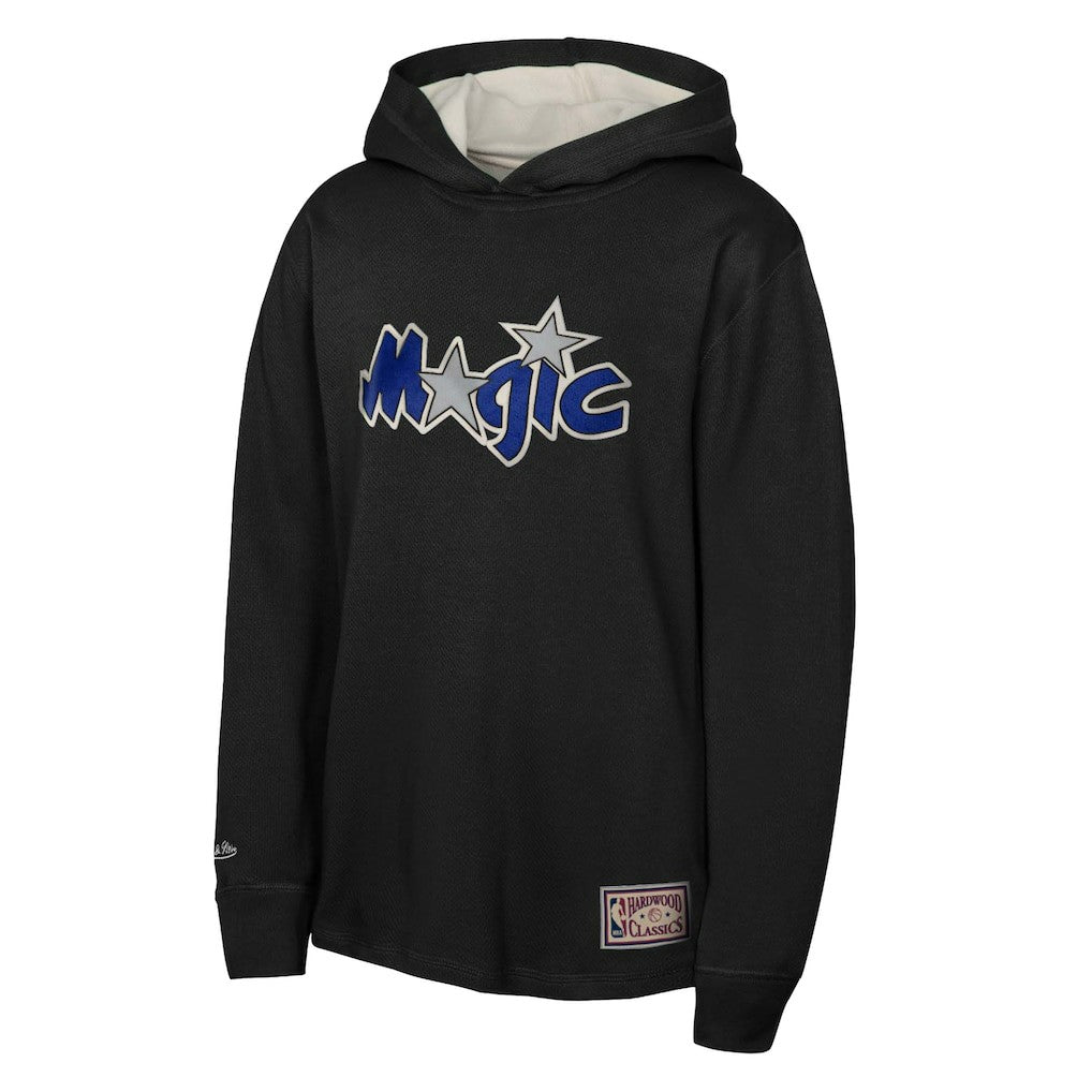 Orlando Magic Youth Hardwood Classics Lightweight Thermal Long Sleeve Hoodie T-Shirt Black - Mitchell & Ness