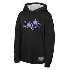 Orlando Magic Youth Hardwood Classics Lightweight Thermal Long Sleeve Hoodie T-Shirt Black - Mitchell & Ness