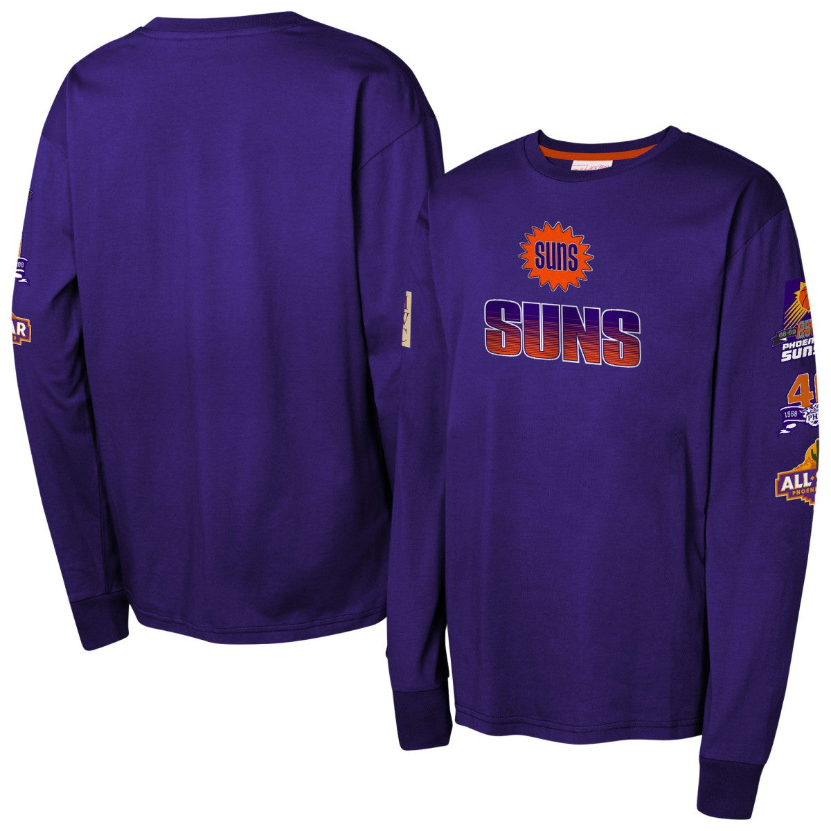 Phoenix Suns Youth Hardwood Classics All Over Long Sleeve T-Shirt Purple - Mitchell & Ness