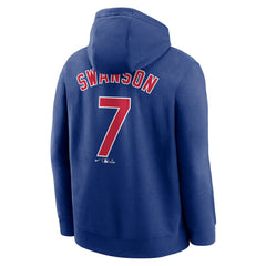 Dansby Swanson Chicago Cubs Nike Player Name & Number Club Pullover Hoodie - Royal Hoodies