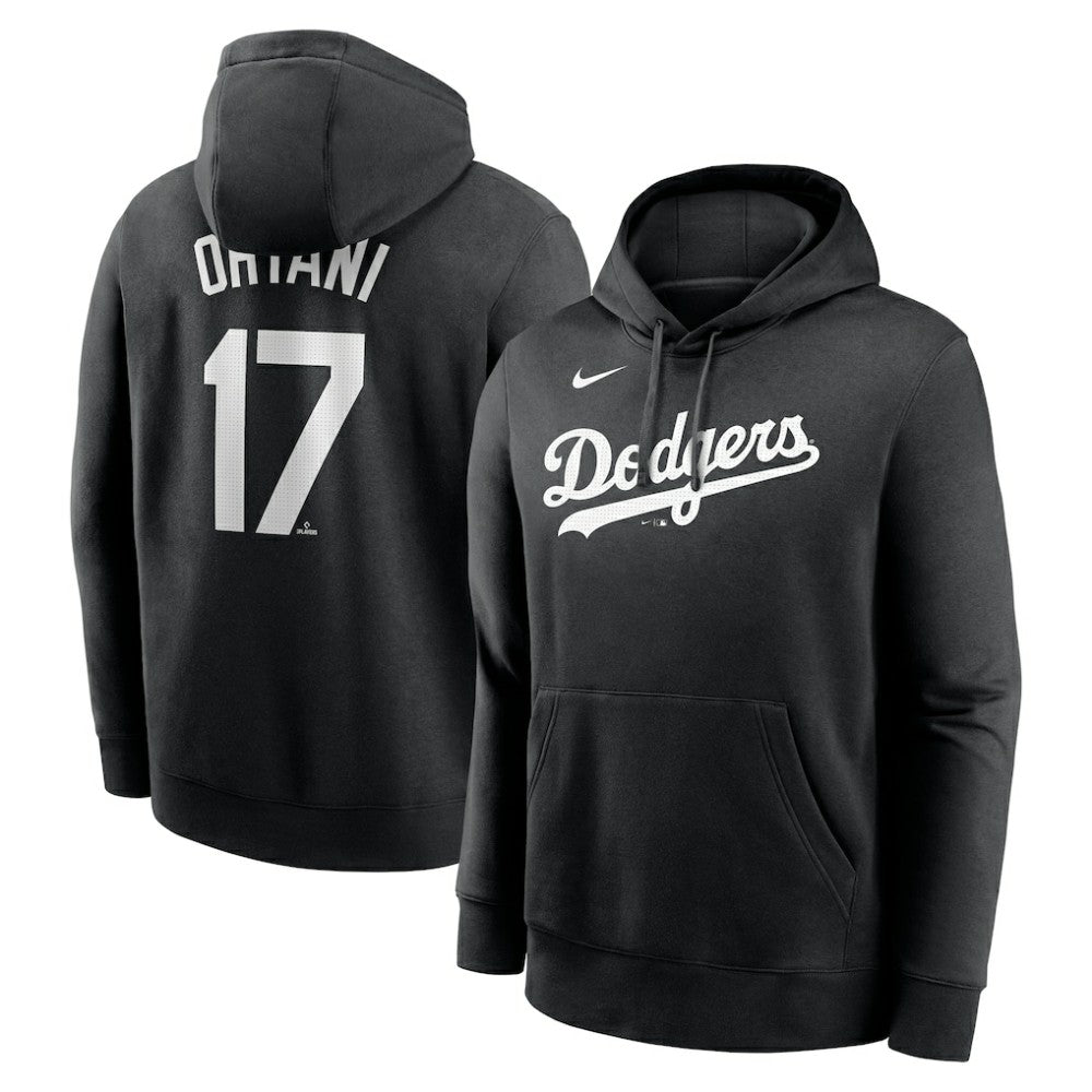 Shohei Ohtani Los Angeles Dodgers Nike Player Name & Number Club Fleece Pullover Hoodie - Black Hoodies