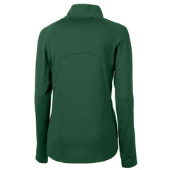 New York Jets Cutter & Buck Women's Primary Logo DryTec Adapt Eco Knit Stretch Recycled Raglan Half-Zip Top - Hunter Green Tops