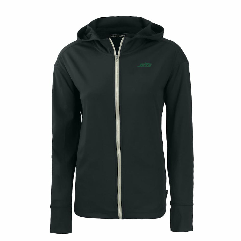 New York Jets Cutter & Buck Women's Primary Logo Daybreak Eco Recycled Full-Zip Hoodie Jacket - Black Hoodies