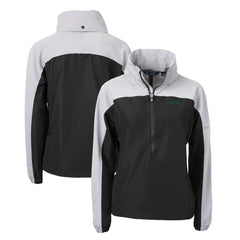 New York Jets Cutter & Buck Women's Primary Logo Charter Eco Recycled Half-Zip Hoodie Anorak Jacket - Black Hoodies