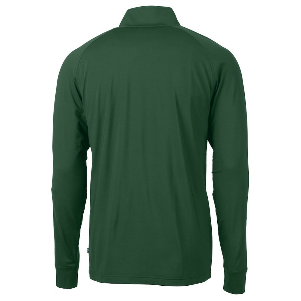 New York Jets Cutter & Buck Helmet Adapt Eco Knit Stretch Recycled Quarter-Zip Top - Hunter Green Tops
