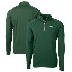New York Jets Cutter & Buck Primary Logo Adapt Eco Knit Stretch Recycled Quarter-Zip Top - Hunter Green Tops