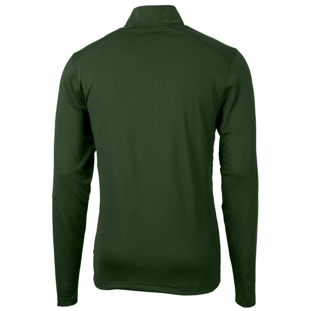 New York Jets Cutter & Buck Primary Logo Virtue Eco Pique Recycled Quarter-Zip Pullover Top - Hunter Green Pullover