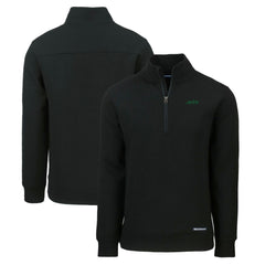 New York Jets Cutter & Buck Primary Logo Roam Eco Recycled Quarter-Zip Pullover Top - Black Pullover