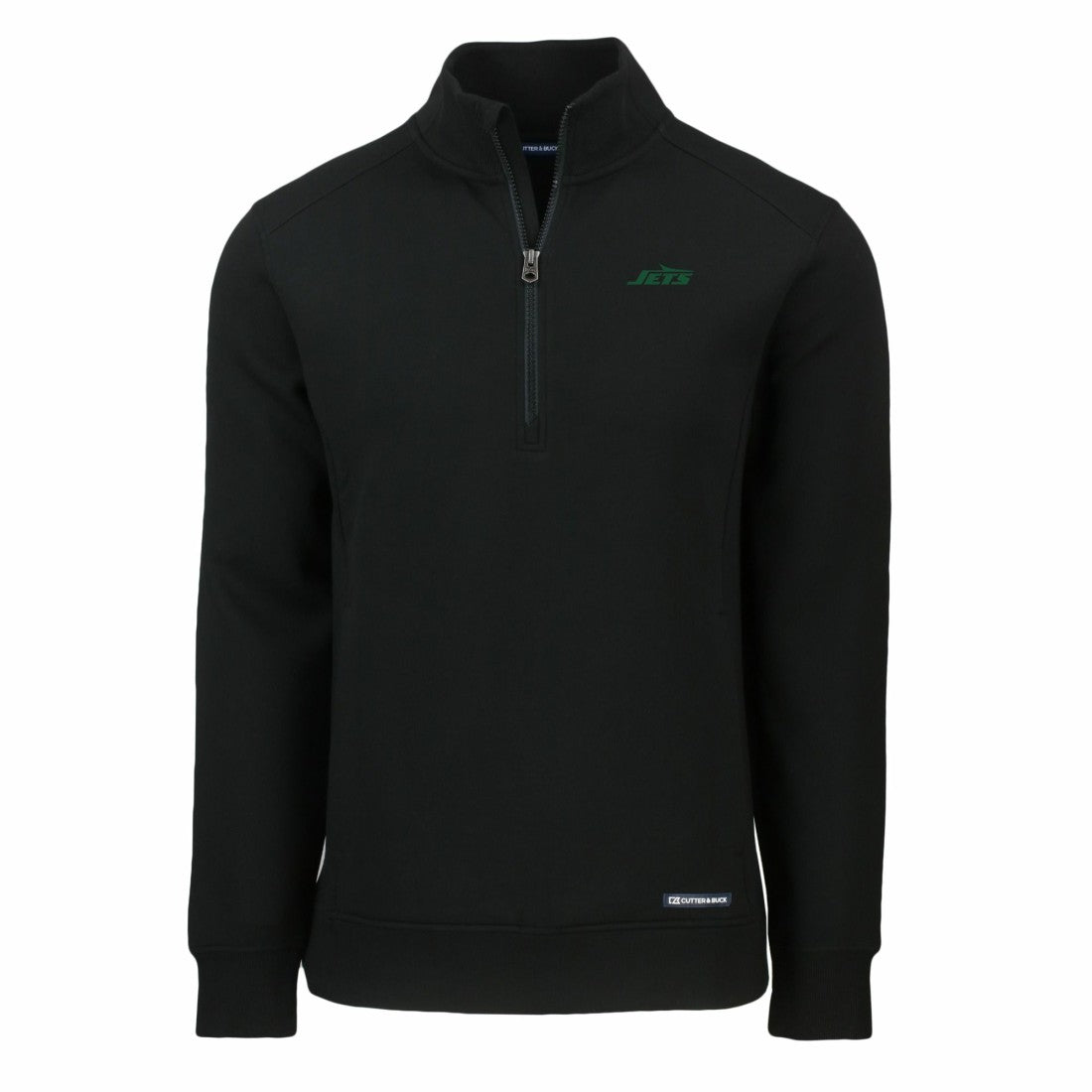 New York Jets Cutter & Buck Primary Logo Roam Eco Recycled Quarter-Zip Pullover Top - Black Pullover