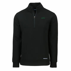 New York Jets Cutter & Buck Primary Logo Roam Eco Recycled Quarter-Zip Pullover Top - Black Pullover