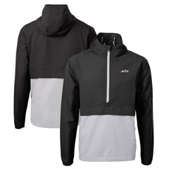 New York Jets Cutter & Buck Monochromatic Logo Charter Eco Recycled Half-Zip Anorak Jacket - Black/Gray Jackets