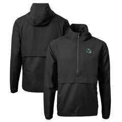 New York Jets Cutter & Buck Helmet Charter Eco Recycled Half-Zip Anorak Jacket - Black Jackets