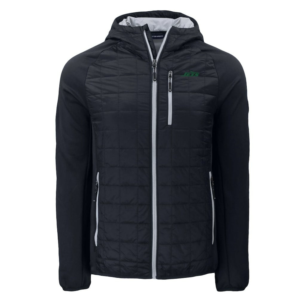 New York Jets Cutter & Buck Primary Logo Rainier PrimaLoft Eco Full-Zip Hybrid Jacket - Black Jackets