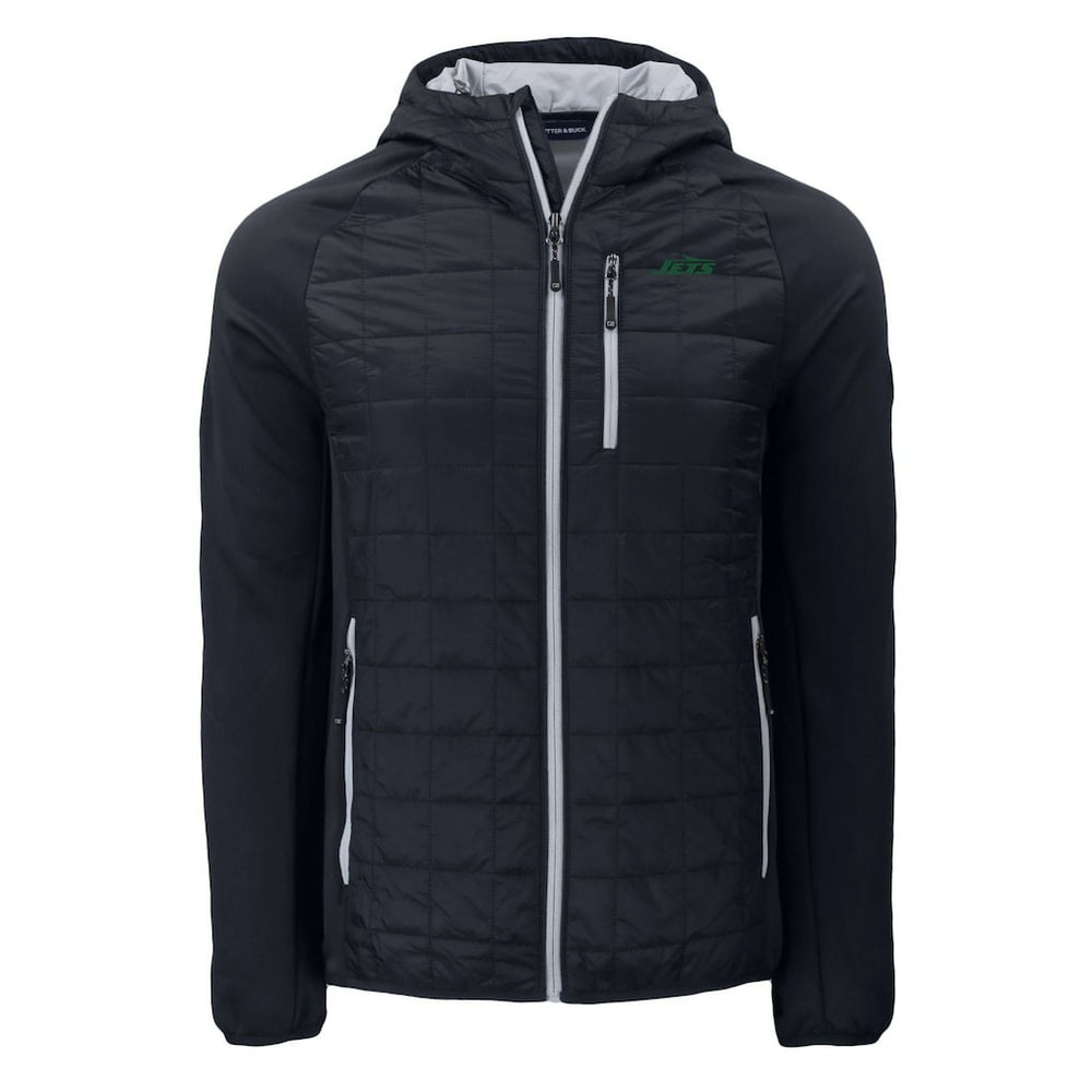New York Jets Cutter & Buck Primary Logo Rainier PrimaLoft Eco Full-Zip Hybrid Jacket - Black Jackets